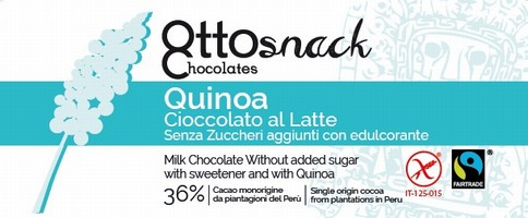 Cioccolato Ottosnack Latte Senza Zucchero con Quinoa 100 grammi