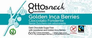 Cioccolato Ottosnack Fondente Senza Zucchero con Inca Berry 100 grammi